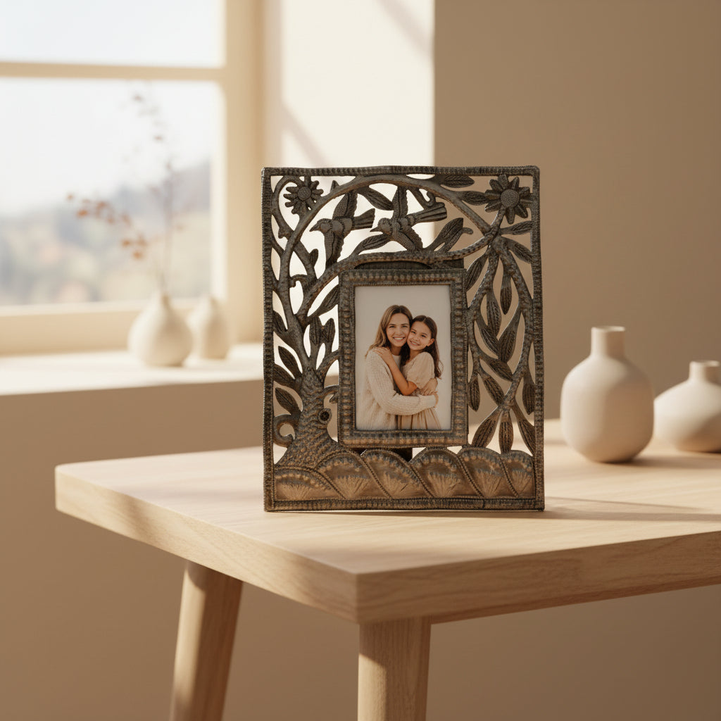 Metal Wall and Tabletop Birds Picture Frame