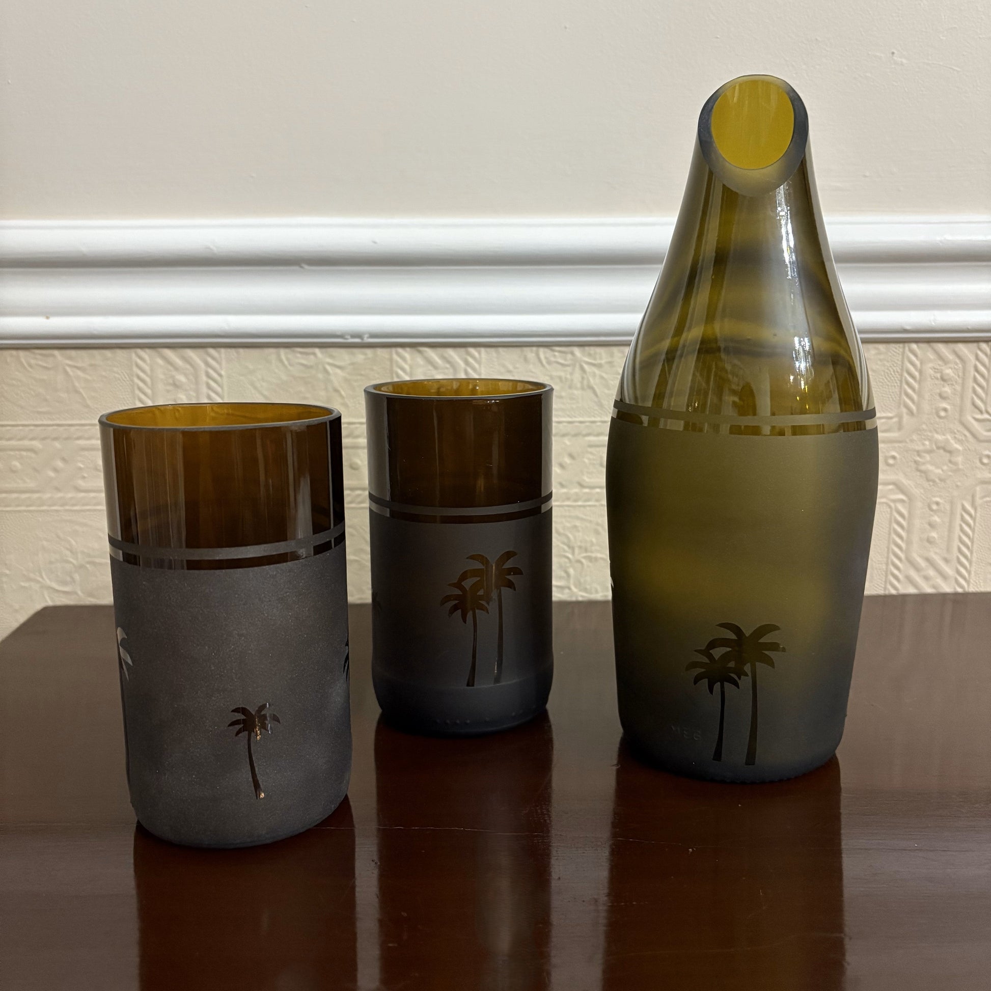 Upcycled Glass Siwa Palms Jug