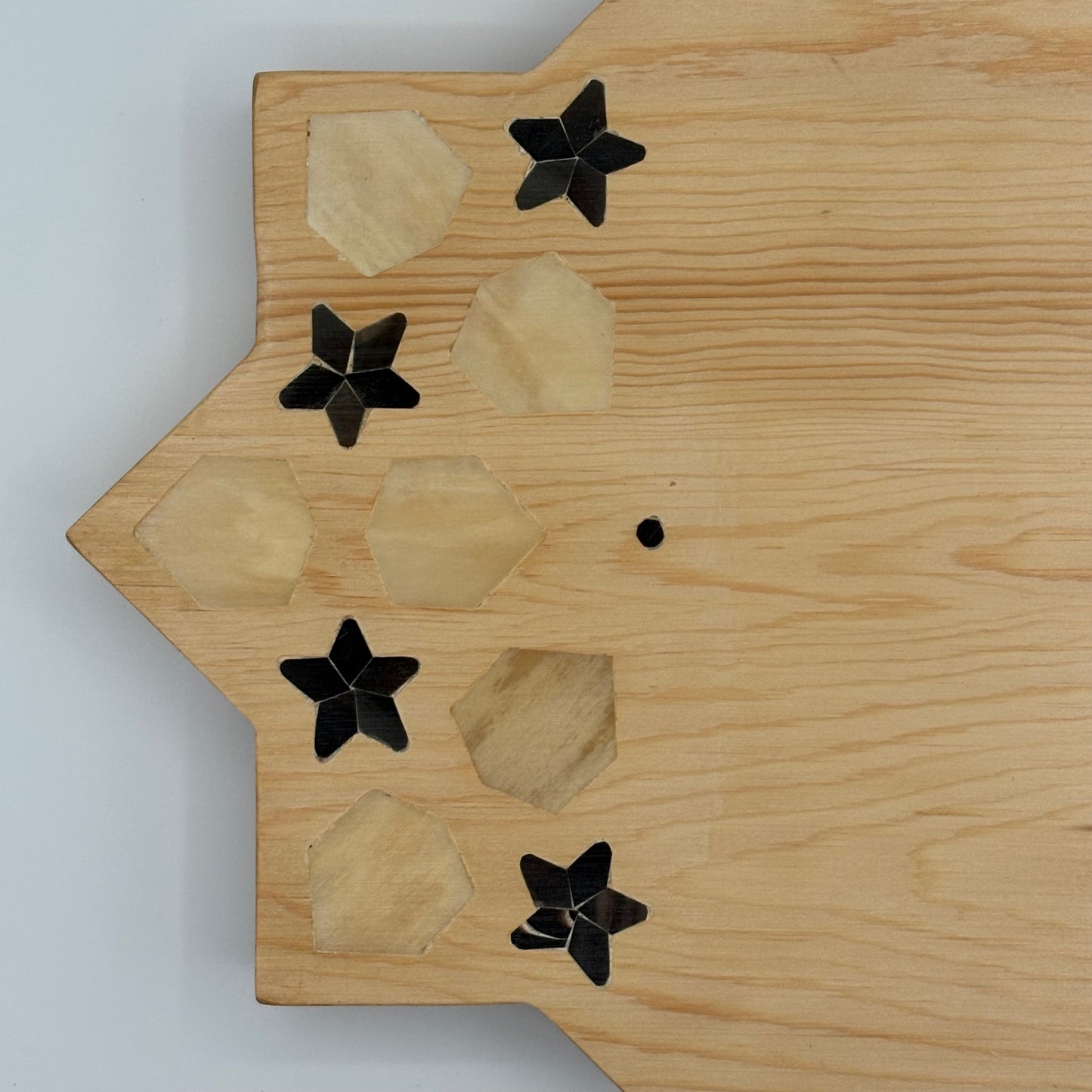 Wooden Cheese Board - Inlaid Stars