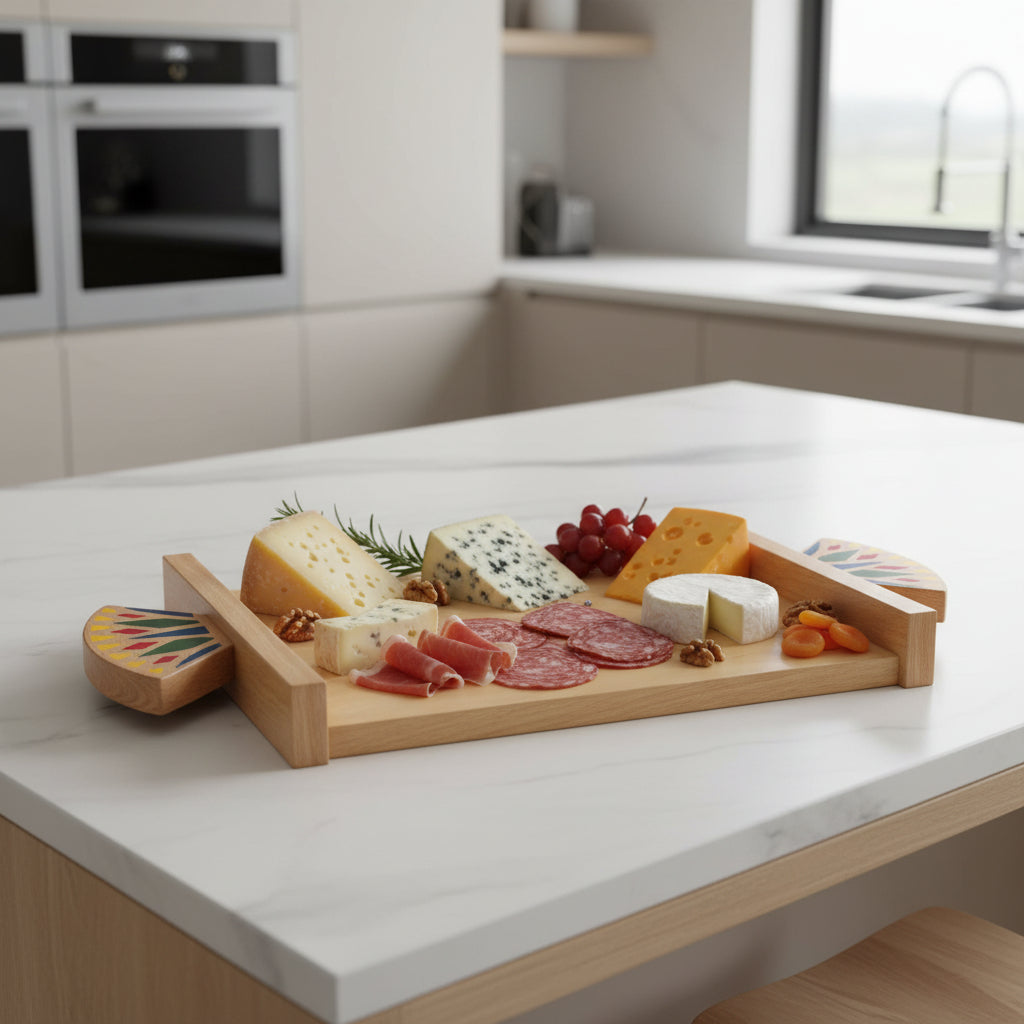 Wooden Cheese Board - Lotus Light Brown
