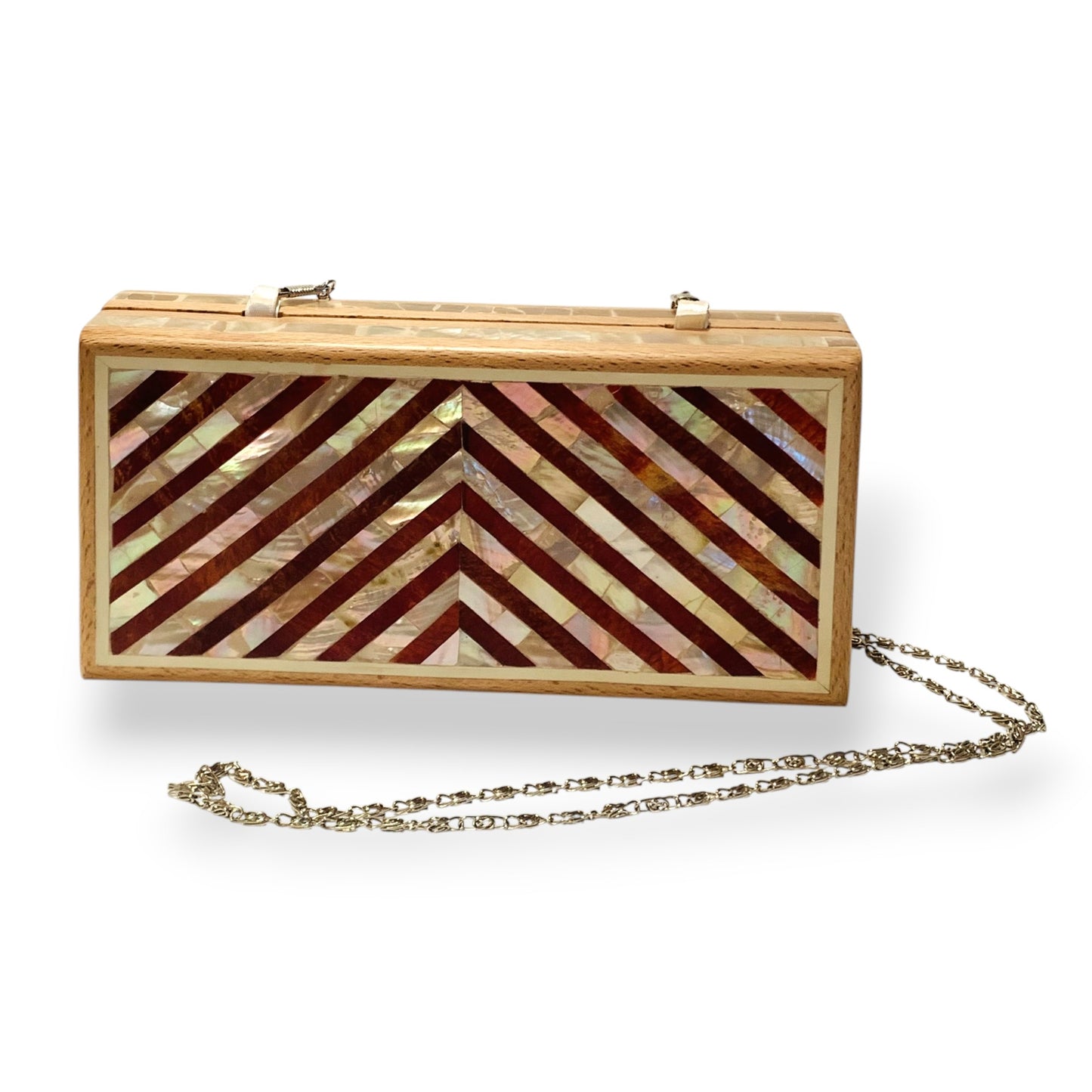 Wood Clutch with Mother of Pearl