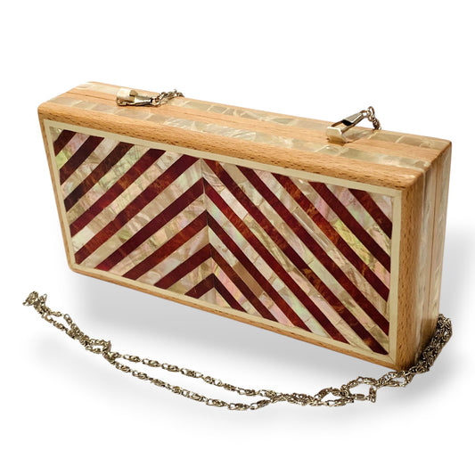Wood Clutch with Mother of Pearl