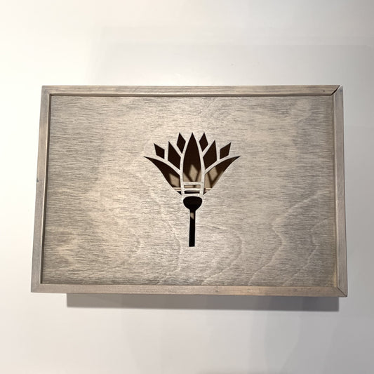 Wood Box With Lotus