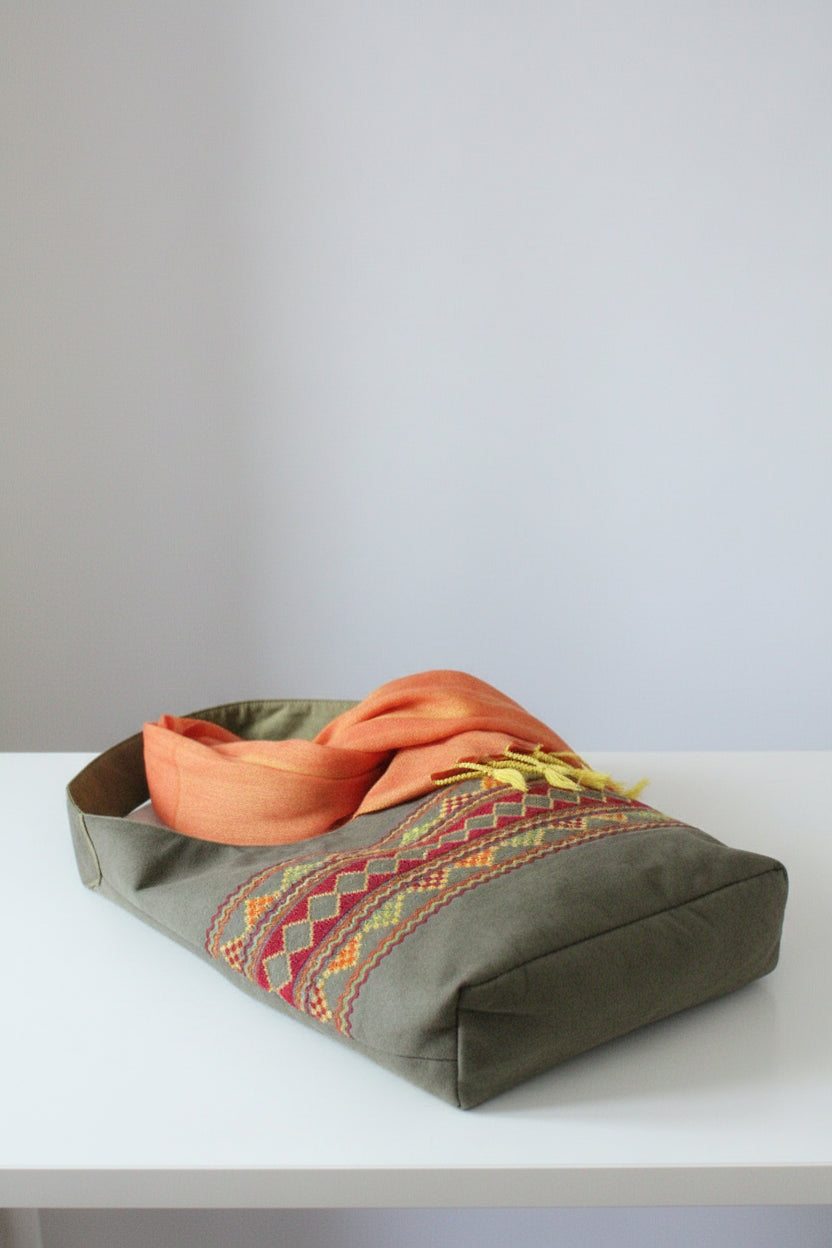 Bahga Handcrafted Shoulder Bag - Olive