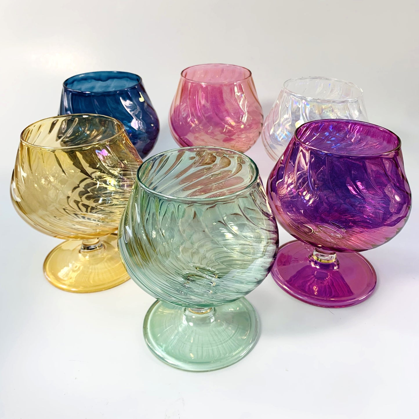 Blown Glass Cognac Glass - Iridescent