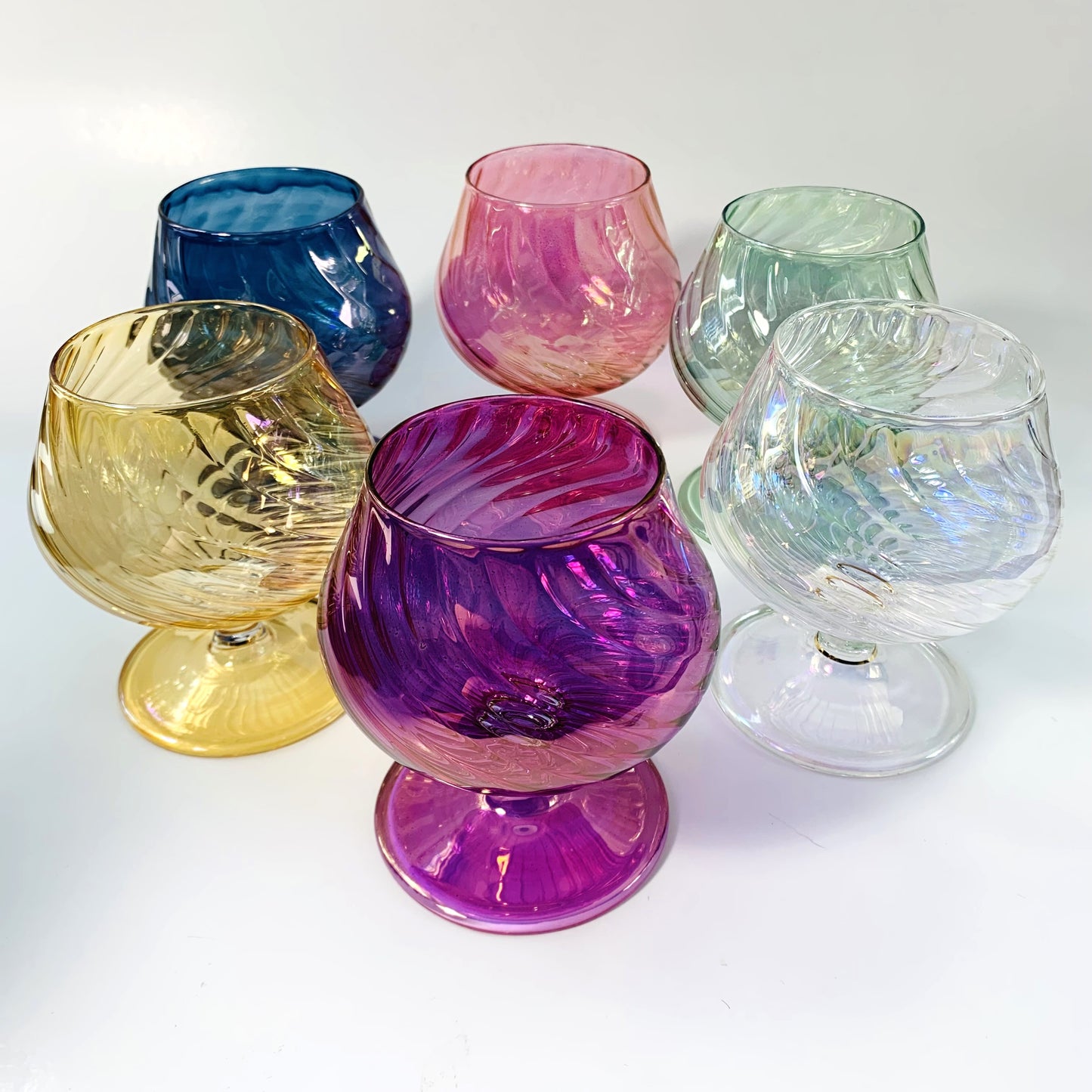 Blown Glass Cognac Glass - Iridescent