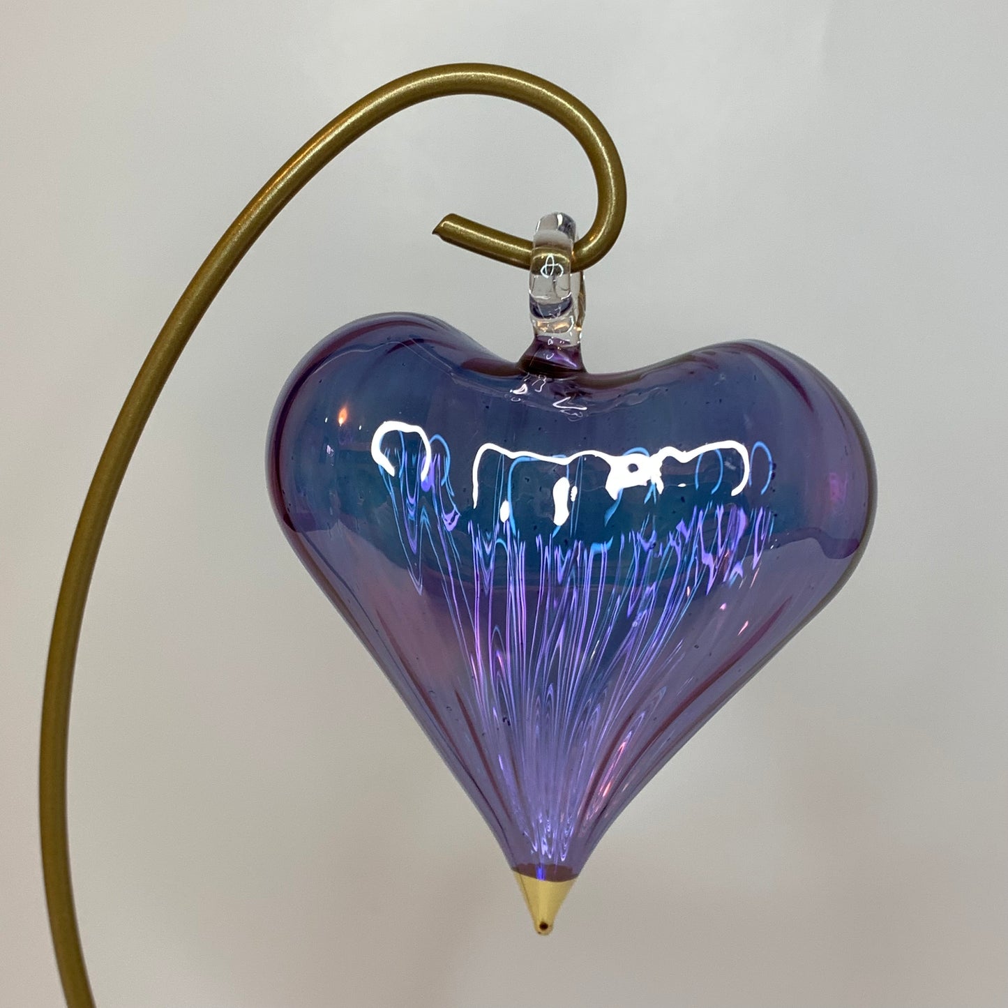 Blown Glass Ornament - Heart: Very Peri
