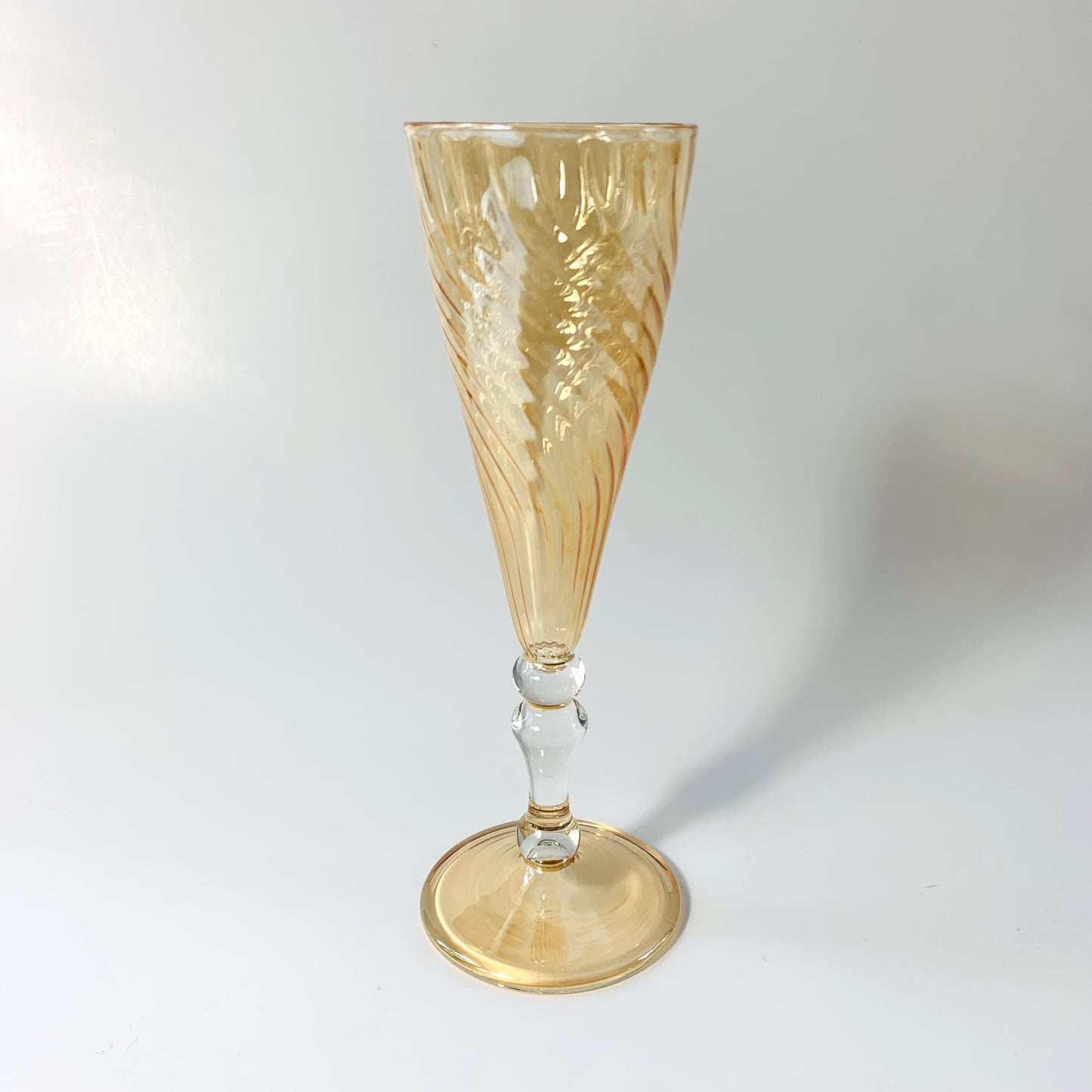 Blown Glass Long Stem Champagne Flute - Iridescent
