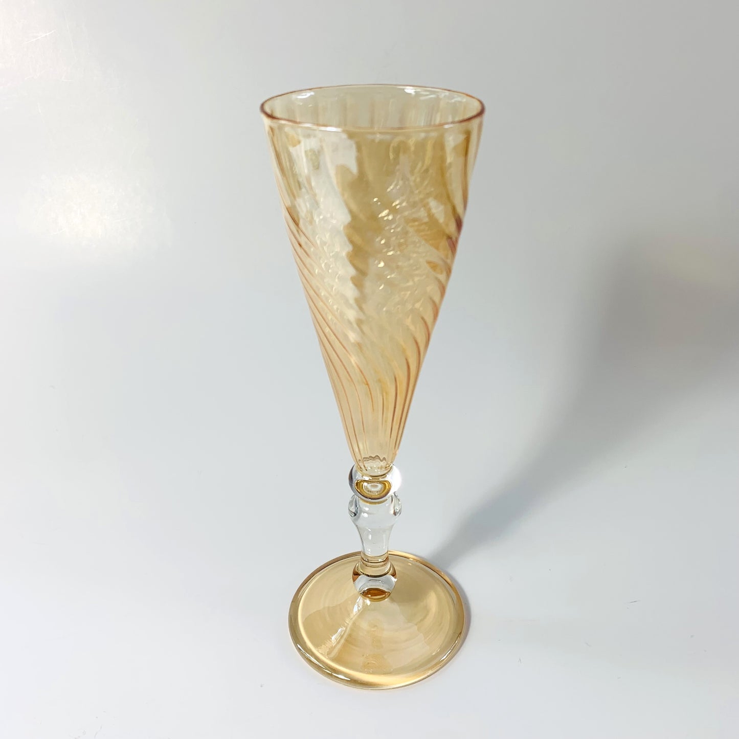 Blown Glass Long Stem Champagne Flute - Iridescent