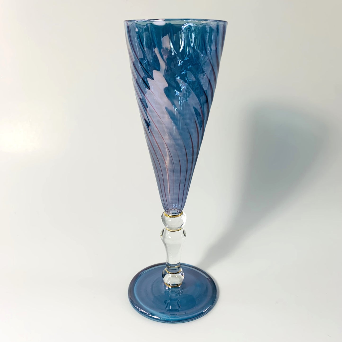 Blown Glass Long Stem Champagne Flute - Iridescent