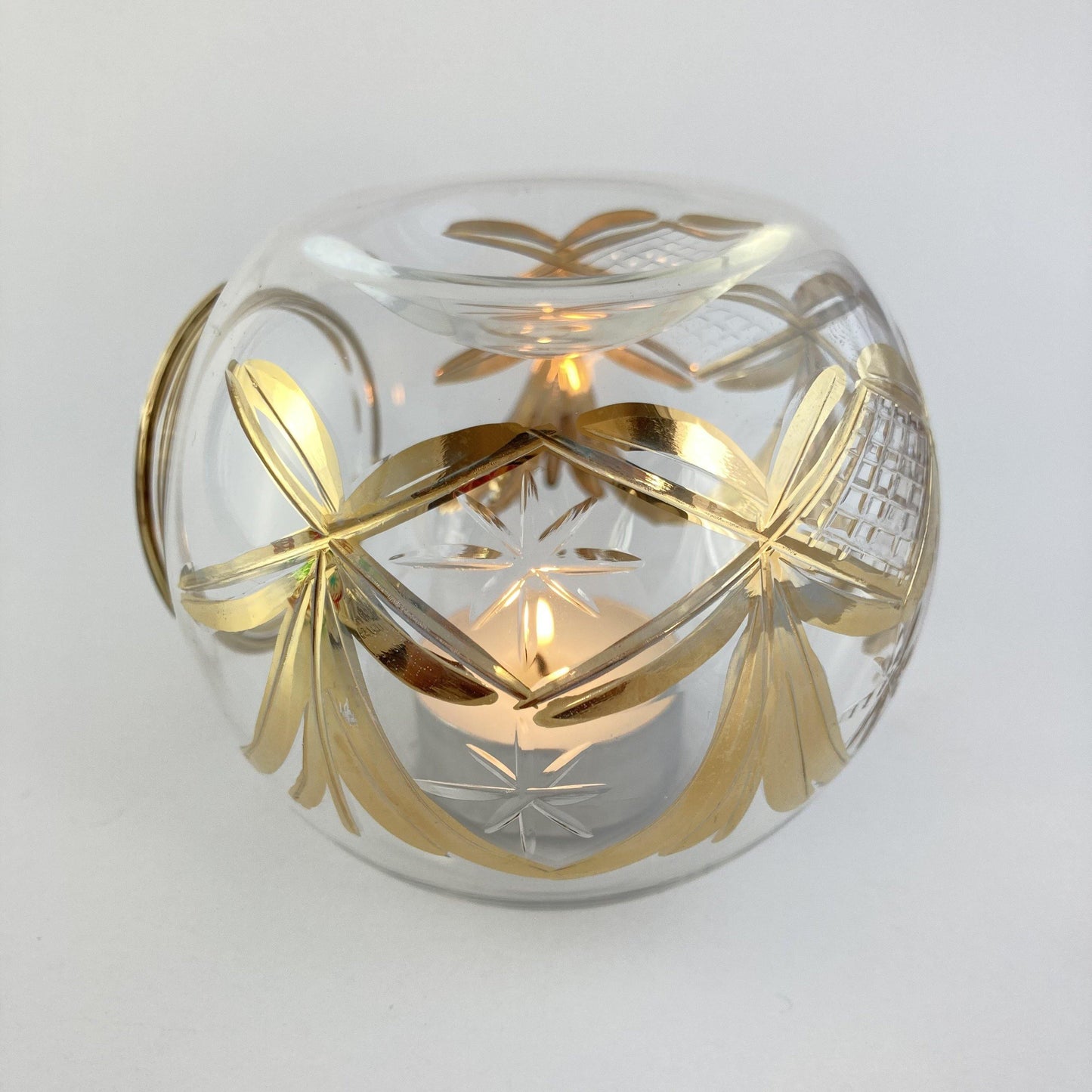 Blown Glass Oil Diffuser - Gold Drapes