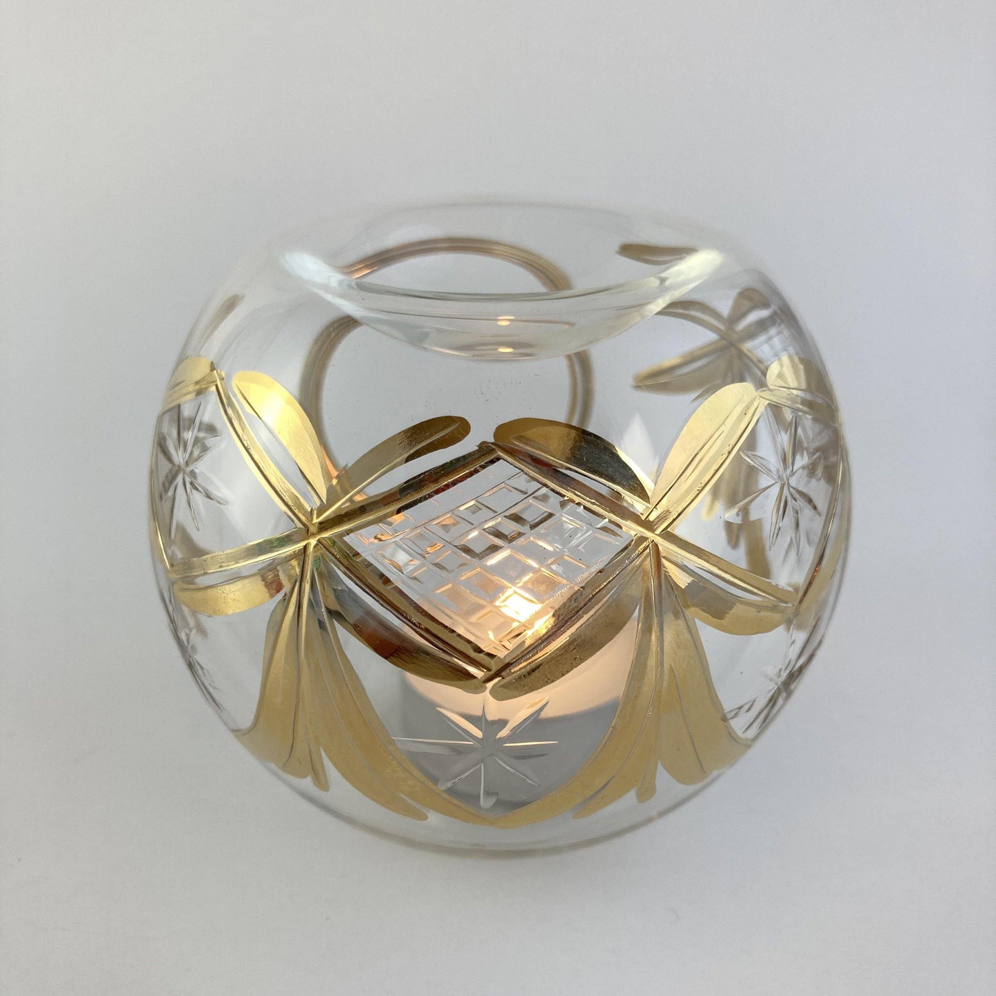 Blown Glass Oil Diffuser - Gold Drapes