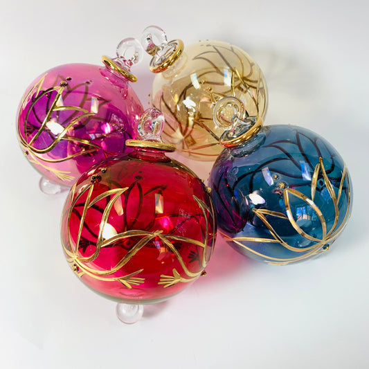 Blown Glass Ornament - Colored Lotus