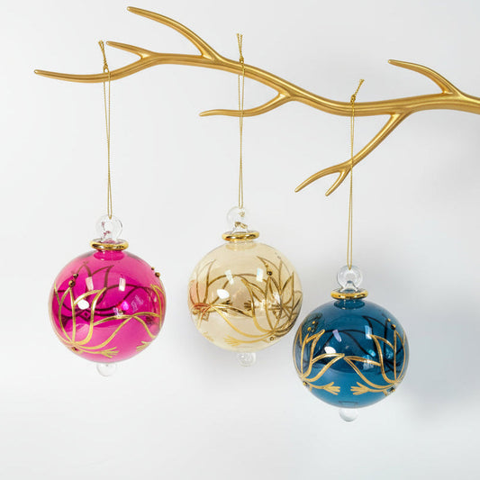 Blown Glass Ornament - Colored Lotus