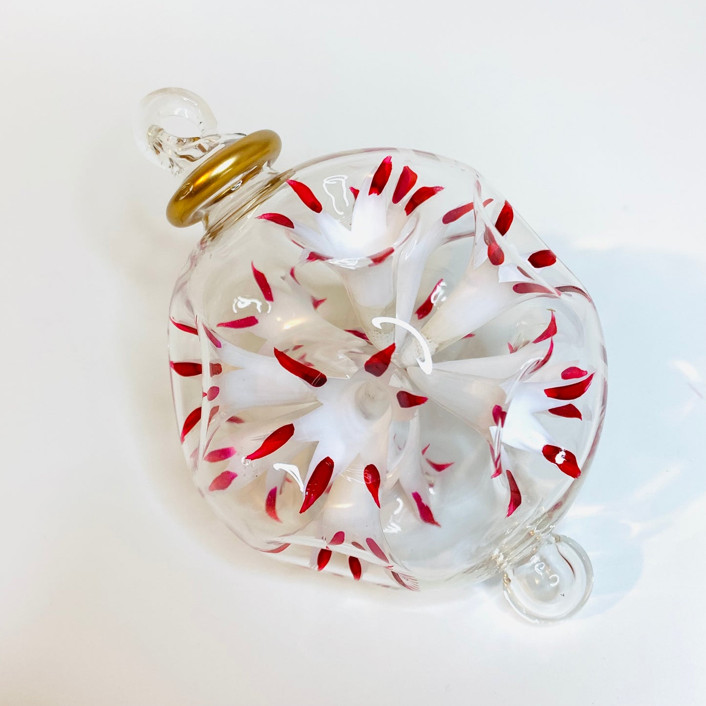 Blown Glass Ornament - Blossoms White