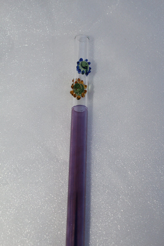 Blown Glass Straw - Purple
