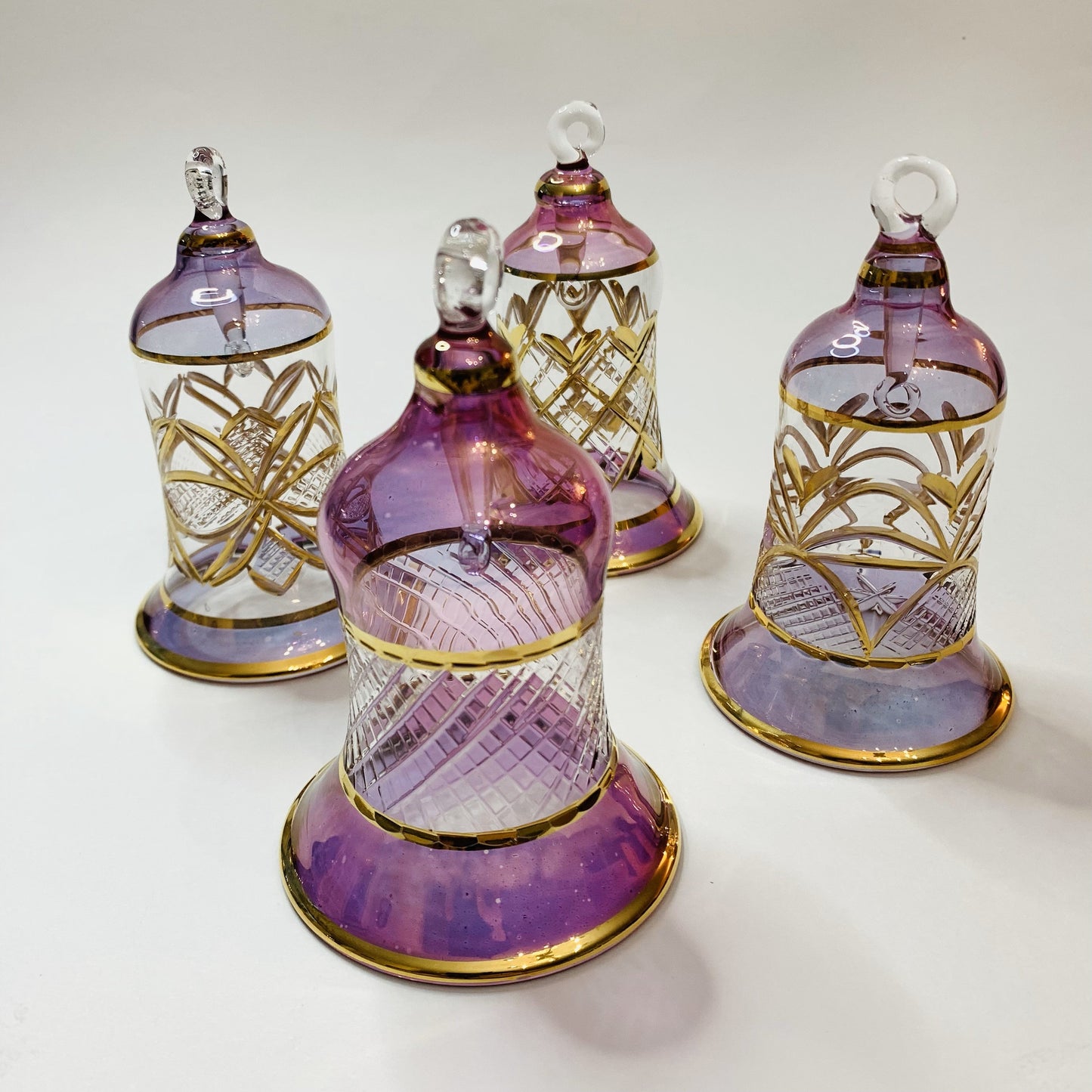 Blown Glass Ornament - Engraved Bell