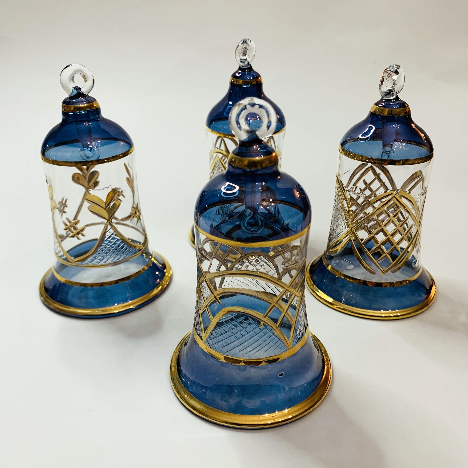 Blown Glass Ornament - Engraved Bell