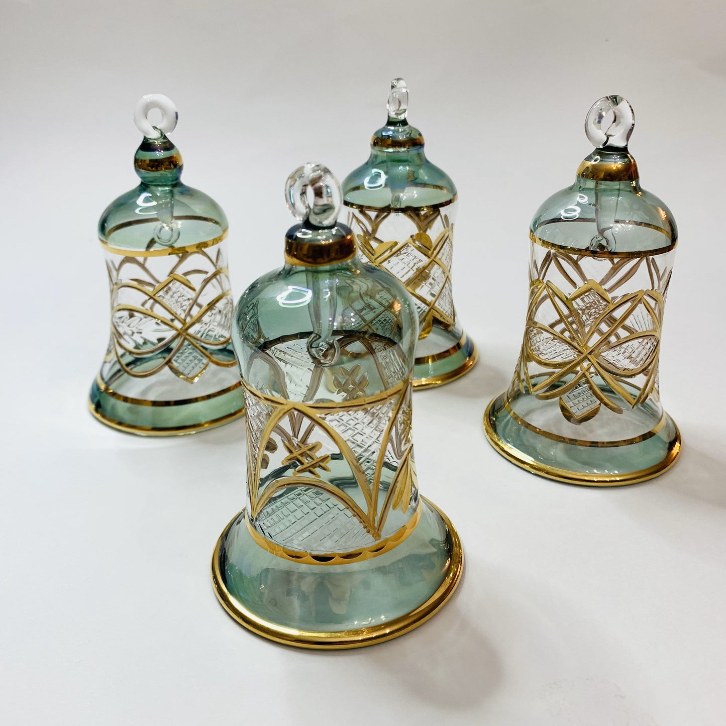 Blown Glass Ornament - Engraved Bell