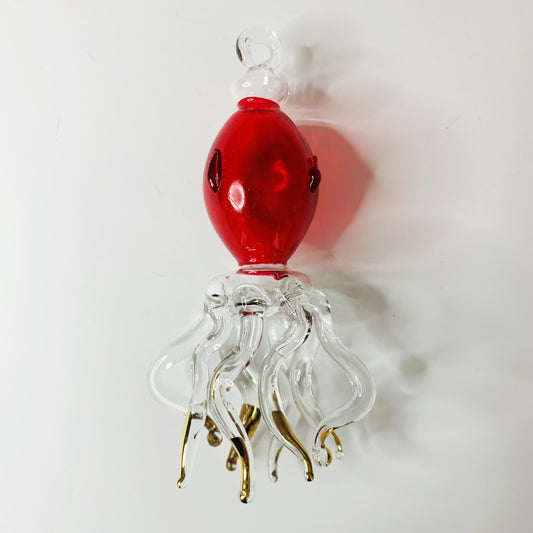 Blown Glass Ornament - Octopus in motion