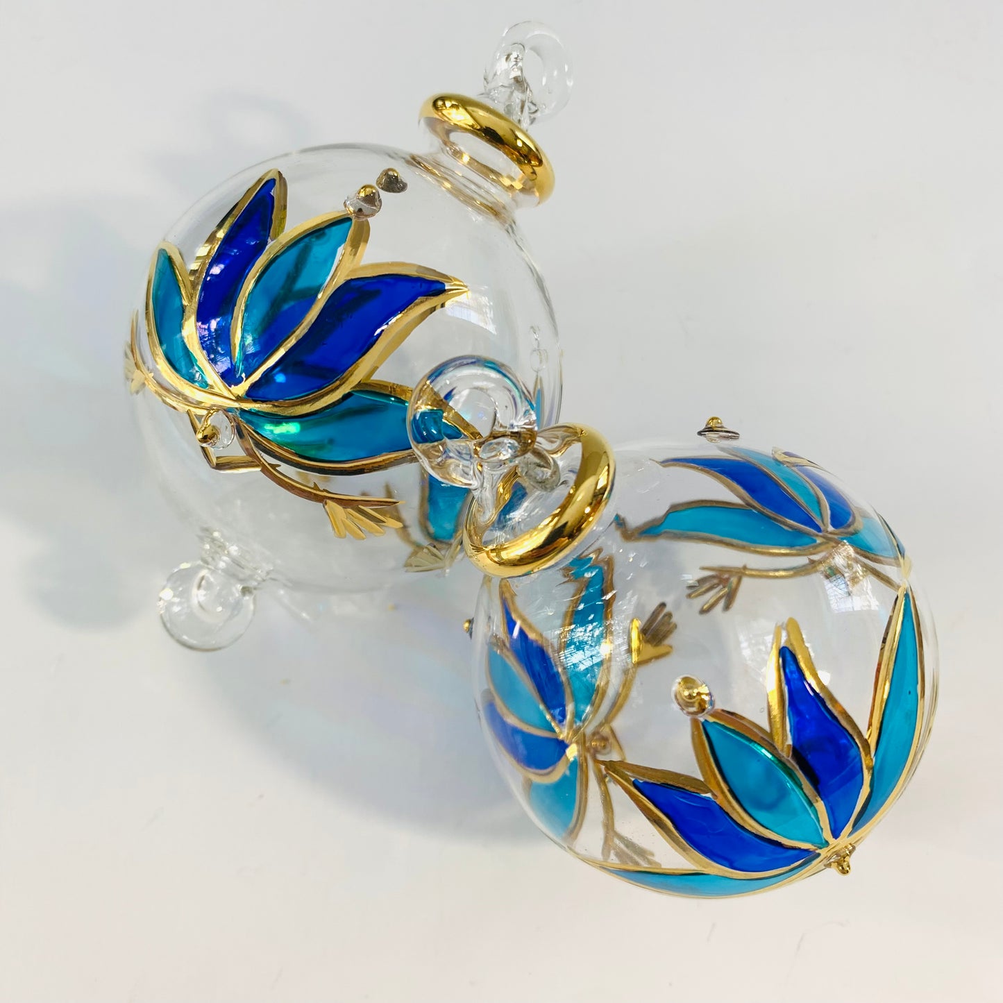 Blown Glass Ornament - Blue Lotus