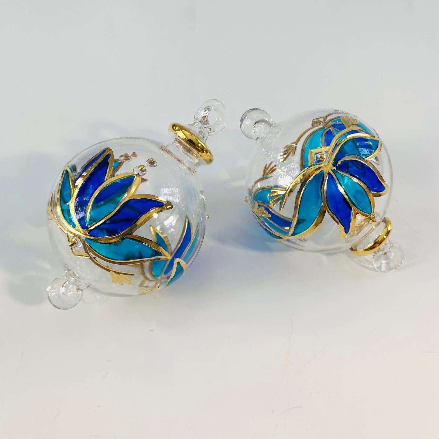 Blown Glass Ornament - Blue Lotus
