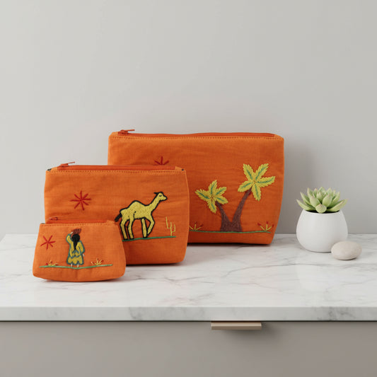 Fair Trade Bahia Handcrafted Cosmetic Make-up Bags, Ethically Handmade, Hand-sewn