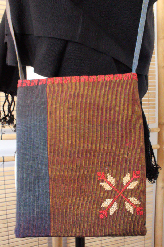 Edith Handcrafted Crossbody - Moiré with Arish stitching