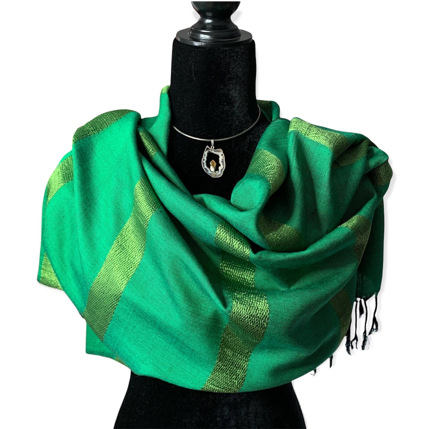 Helyat Handwoven Scarf Green