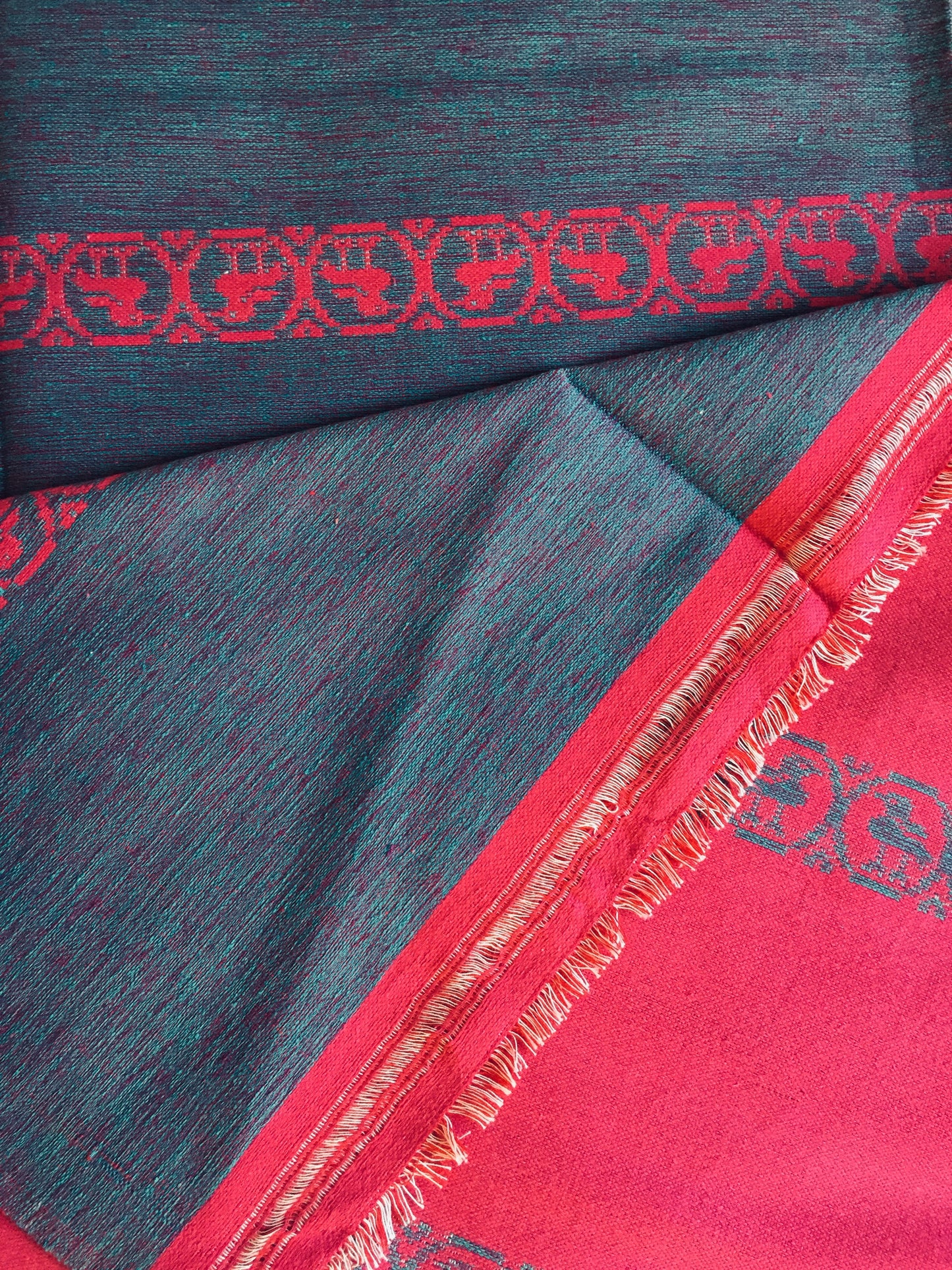 Handwoven Egyptian Cotton Bedcover - Rooster Motif - Single