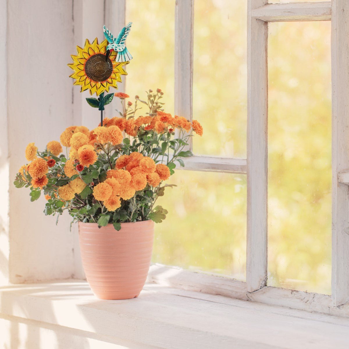 Garden Stake - Sunflower & Hummingbird