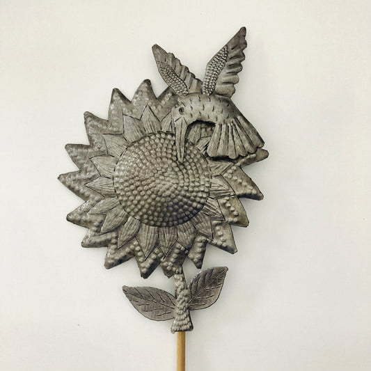 Garden Stake - Sunflower & Hummingbird