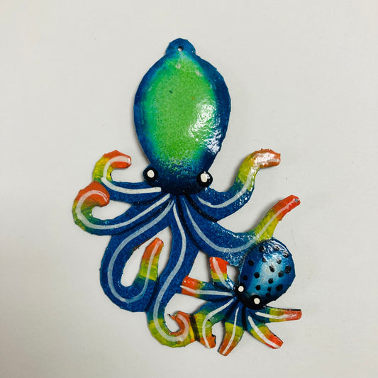 Metal Ornament - Octopus Green