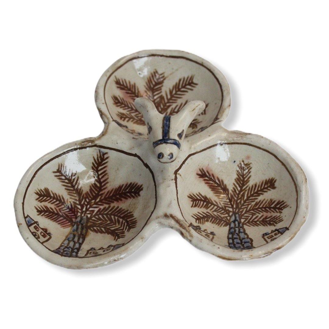 Pottery Appetizer Plate - 3 sections