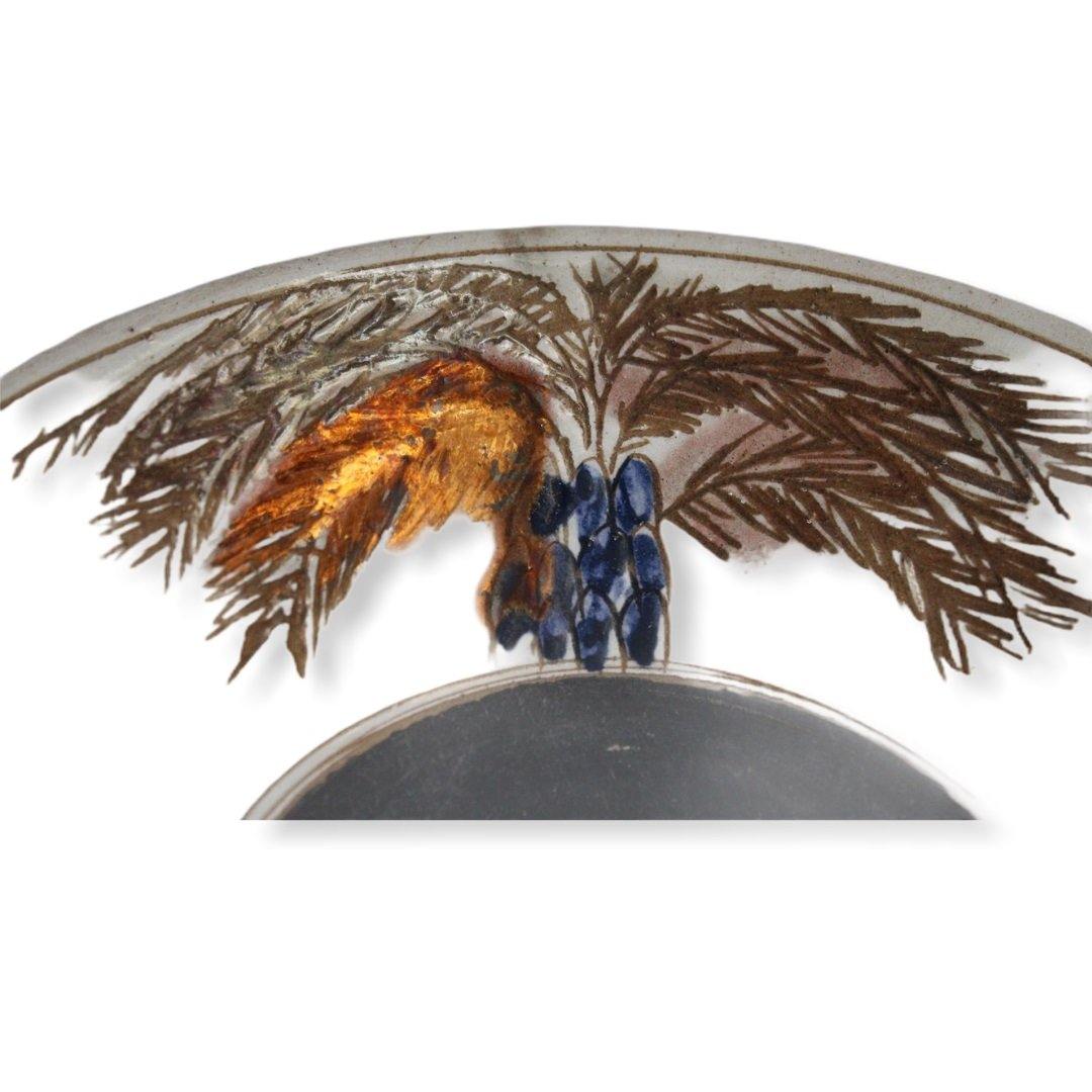 Pottery Round Plate - Lush Palm Tree