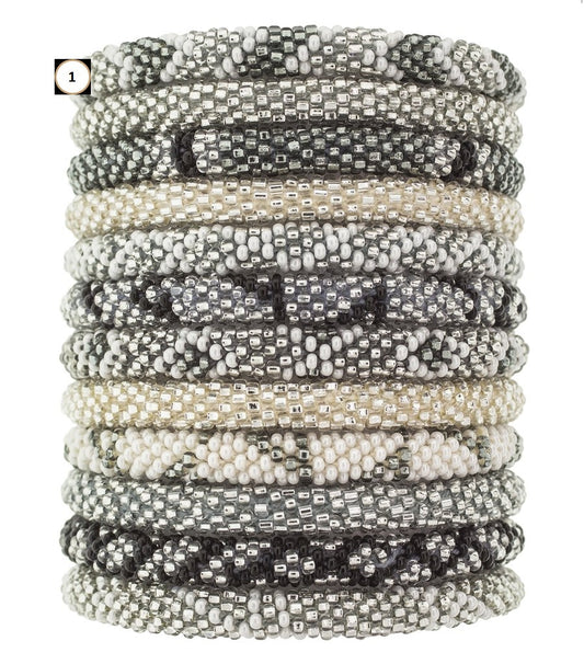 Roll-On Beaded Bracelets - Platinum - Dandarah