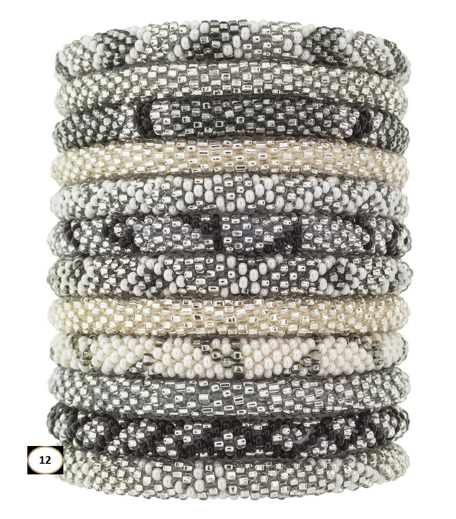 Roll-On Beaded Bracelets - Platinum - Dandarah