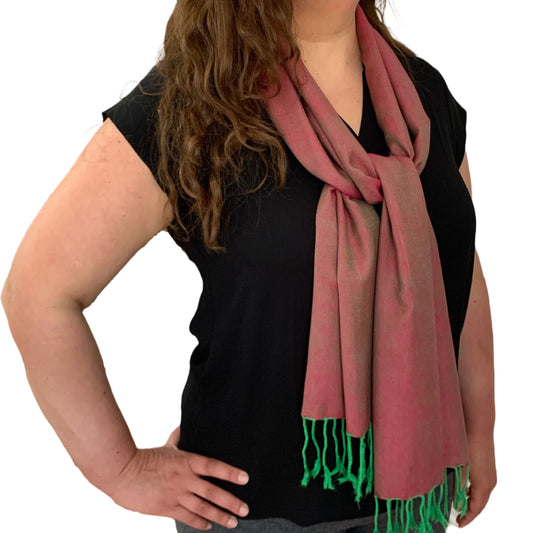 Small Solid Handwoven Scarf - Let's Shimmer