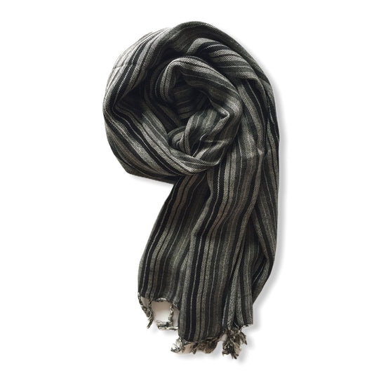 Small Striped Handwoven Scarf - Neutrals