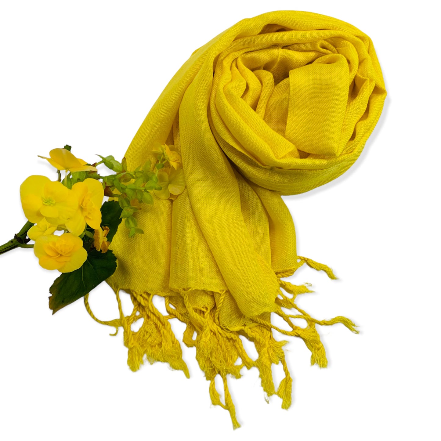 Solid Handwoven Scarf - Yellow