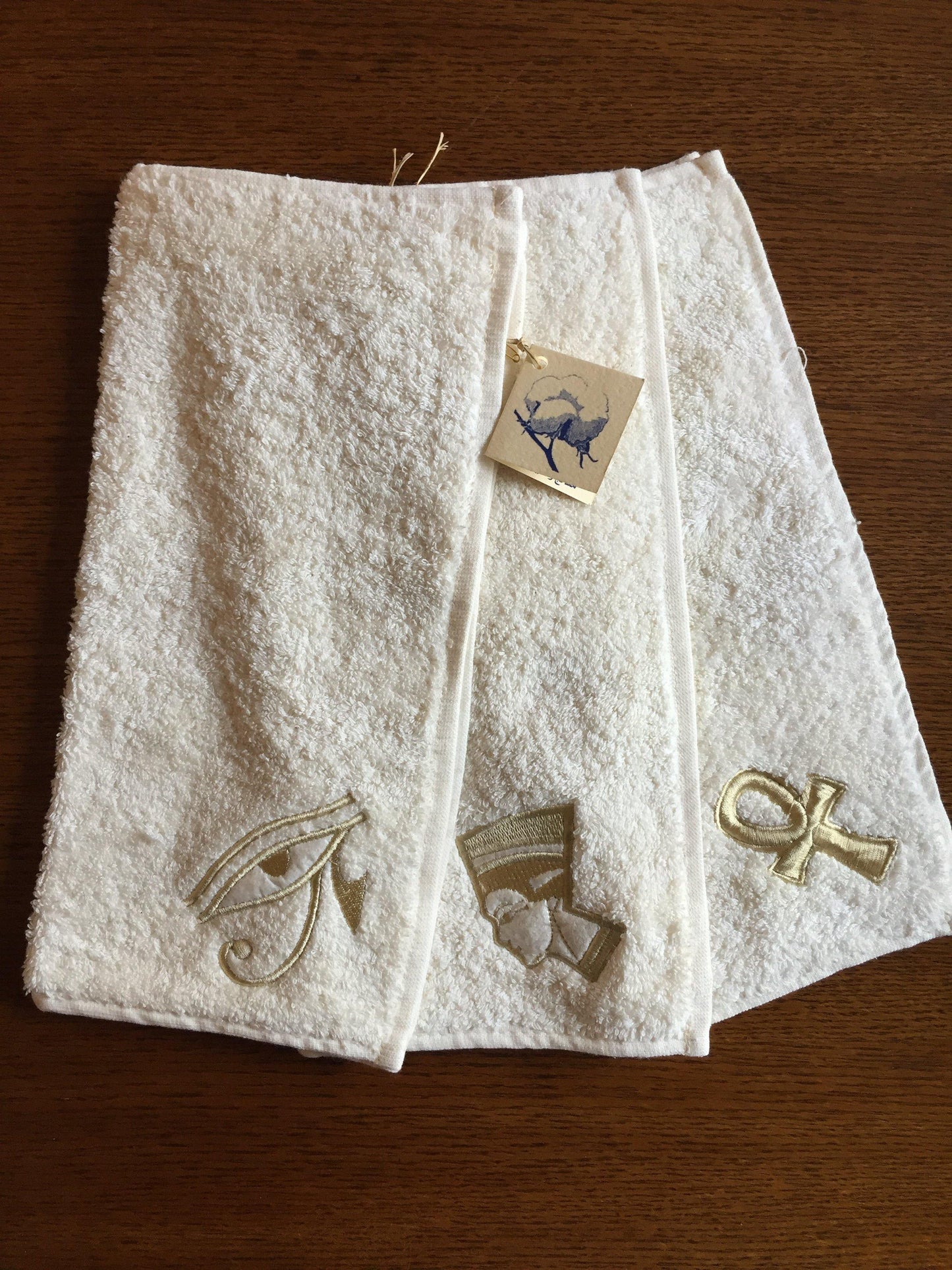 Egyptian Cotton Hand Towel - Ankh