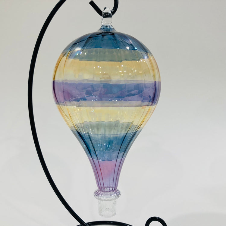 Blown Glass Hot Air Balloon - Colored Stripes