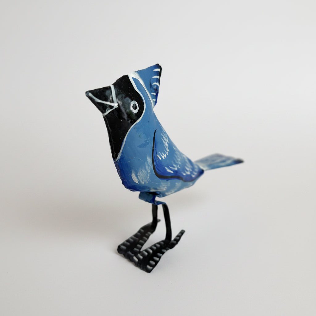 Upcycled Metal 3D Tabletop Decor - Blue Jay