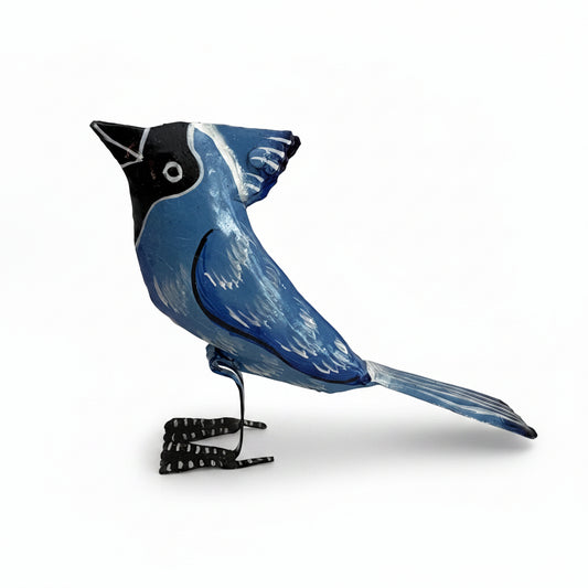 Upcycled Metal 3D Tabletop Decor - Blue Jay