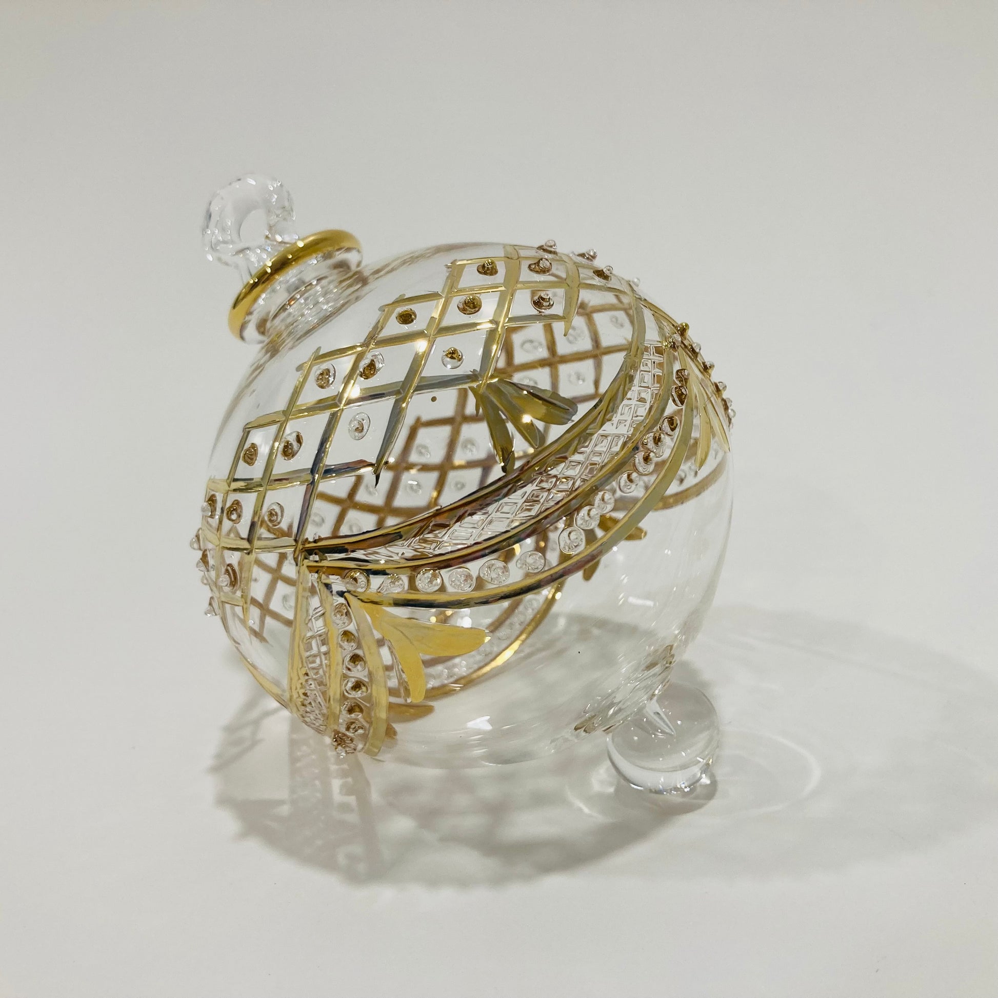 Blown Glass Ornament - Baroque Garland Gold