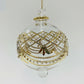 Decorative handblown glass bauble ornament with gold baroque art inspired design