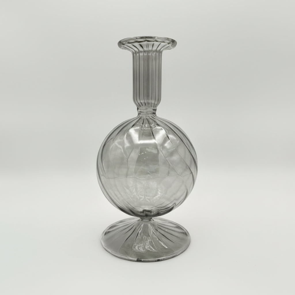 Fair Trade Hand-Blown Glass Vase - Bauble Smoky, Ethically Handmade