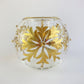 Blown Glass Candle Holder - Gold Snow Flake