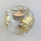Blown Glass Candle Holder - Gold Snow Flake