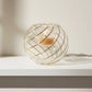 Fair Trade Hand-blown Glass Candle Holder - Swirl Gold, Ethically Handmade, Heirloom